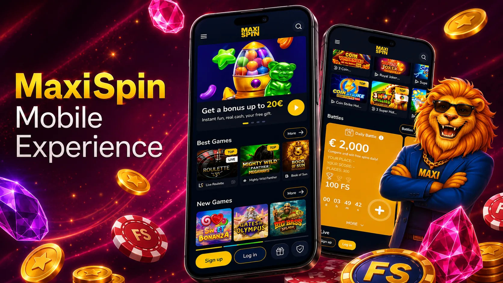 Maxispin Casino mobile browser interface preview